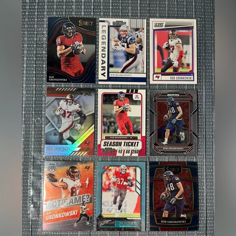🏈 Rob Gronkowski NFL National Football League Sports Trading Cards, Qty 9 Lot #1